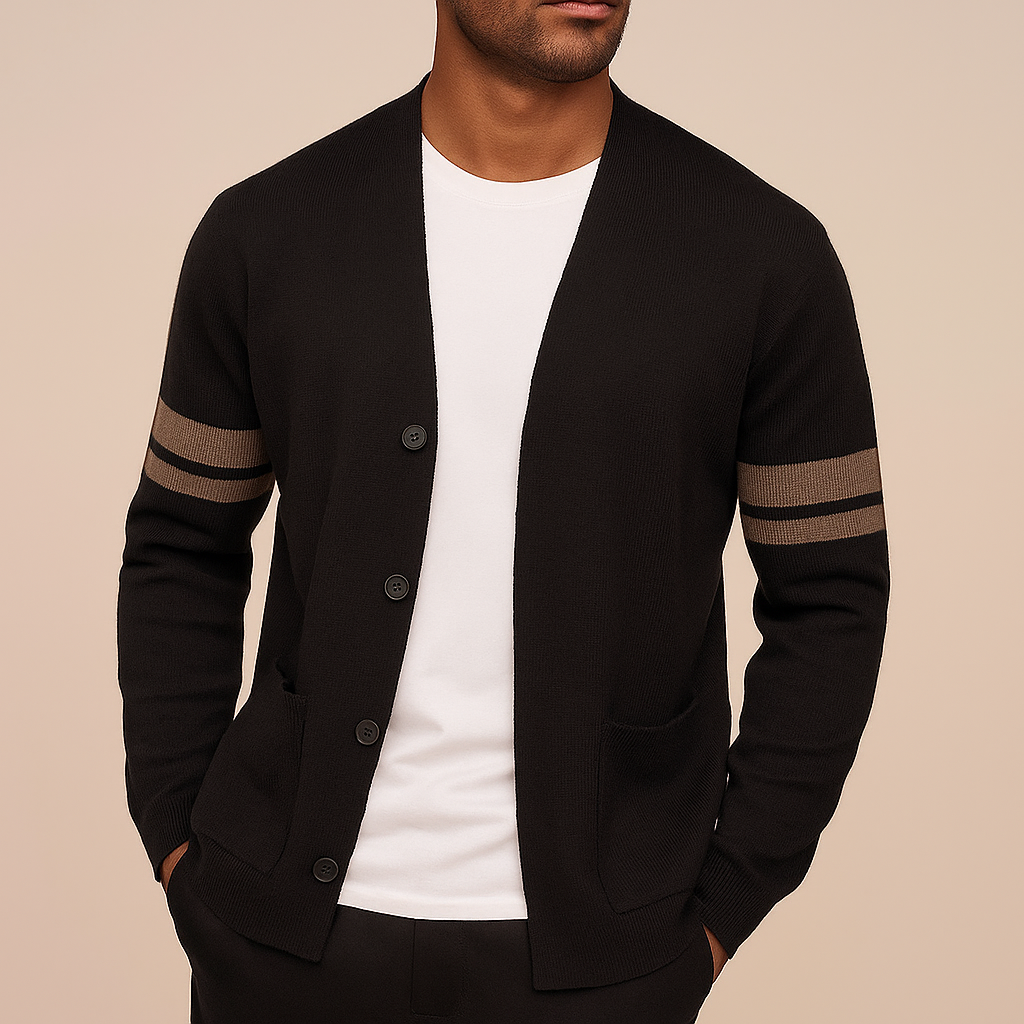 mens-merino-blend-cardigan-with-button-front-and-sleeve-stripes-2