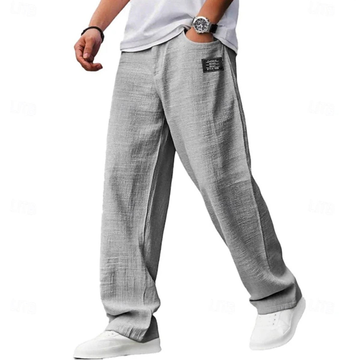 Wide leg jeans for men with relaxed fit - gray