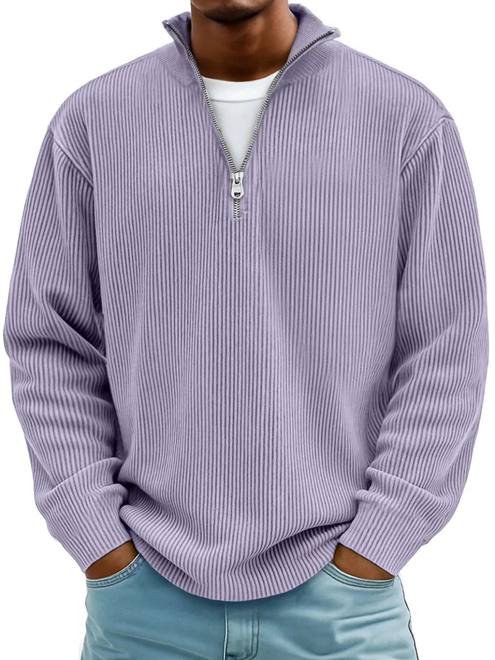 mens-ribbed-knit-pullover-sweater-with-quarter-zip-and-stand-collar-10