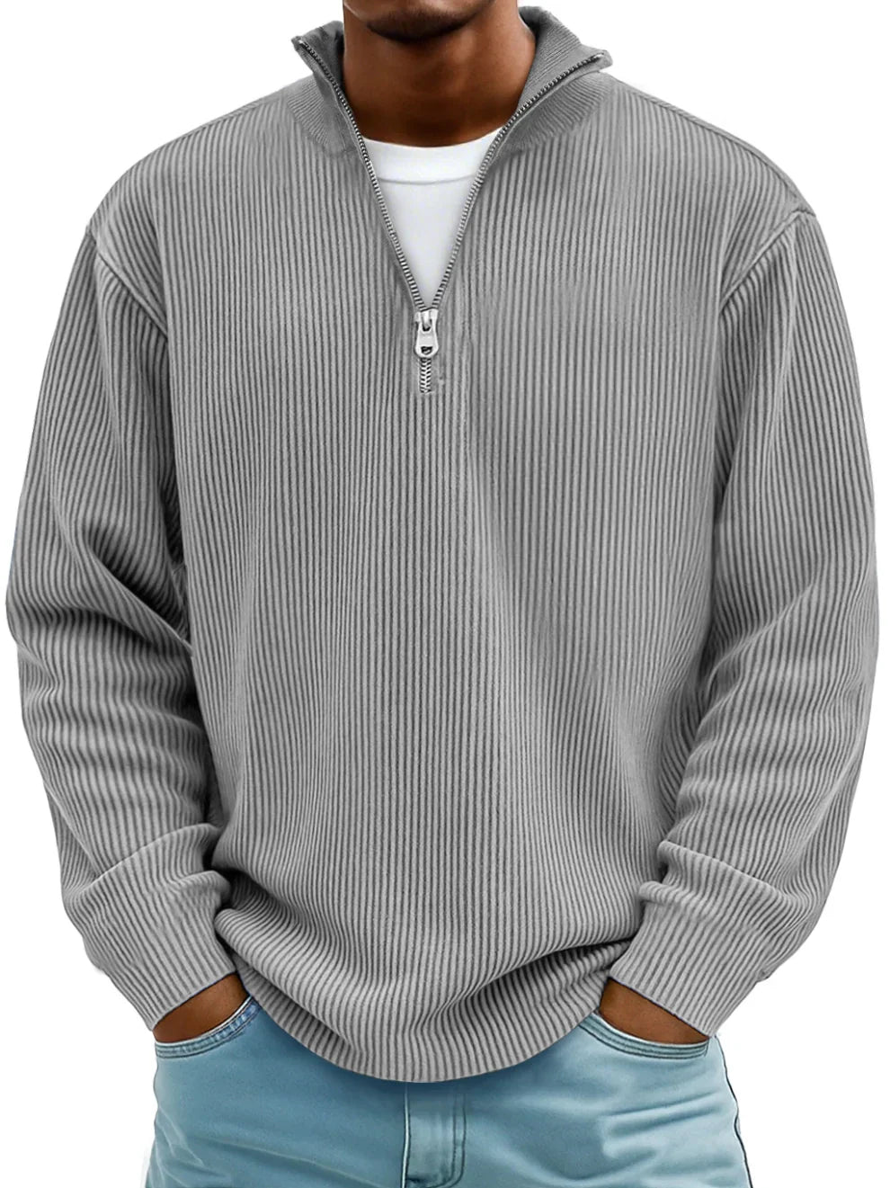 mens-ribbed-knit-pullover-sweater-with-quarter-zip-and-stand-collar-3