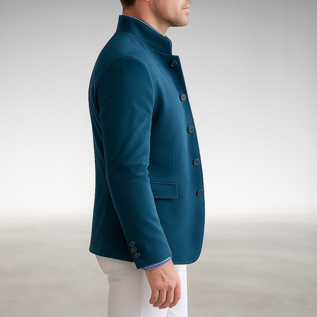Blazer for men with mandarin collar and buttons