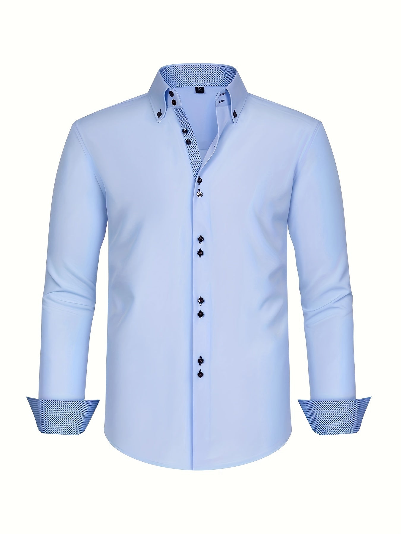 mens-woven-button-up-shirt-with-pattern-lined-collar-and-cuffs-2