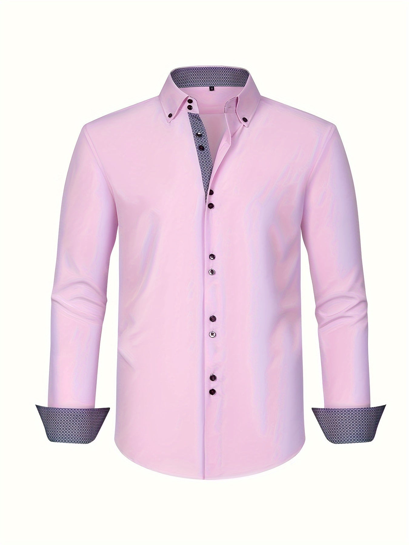 mens-woven-button-up-shirt-with-pattern-lined-collar-and-cuffs-6