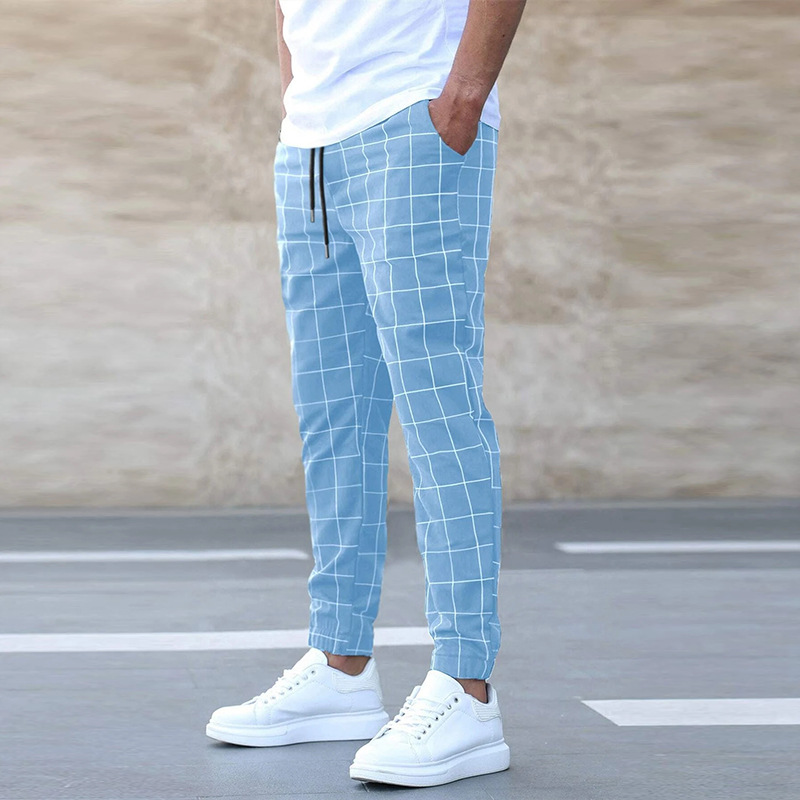 mens-woven-jogger-pants-with-drawstring-waist-and-grid-print-4