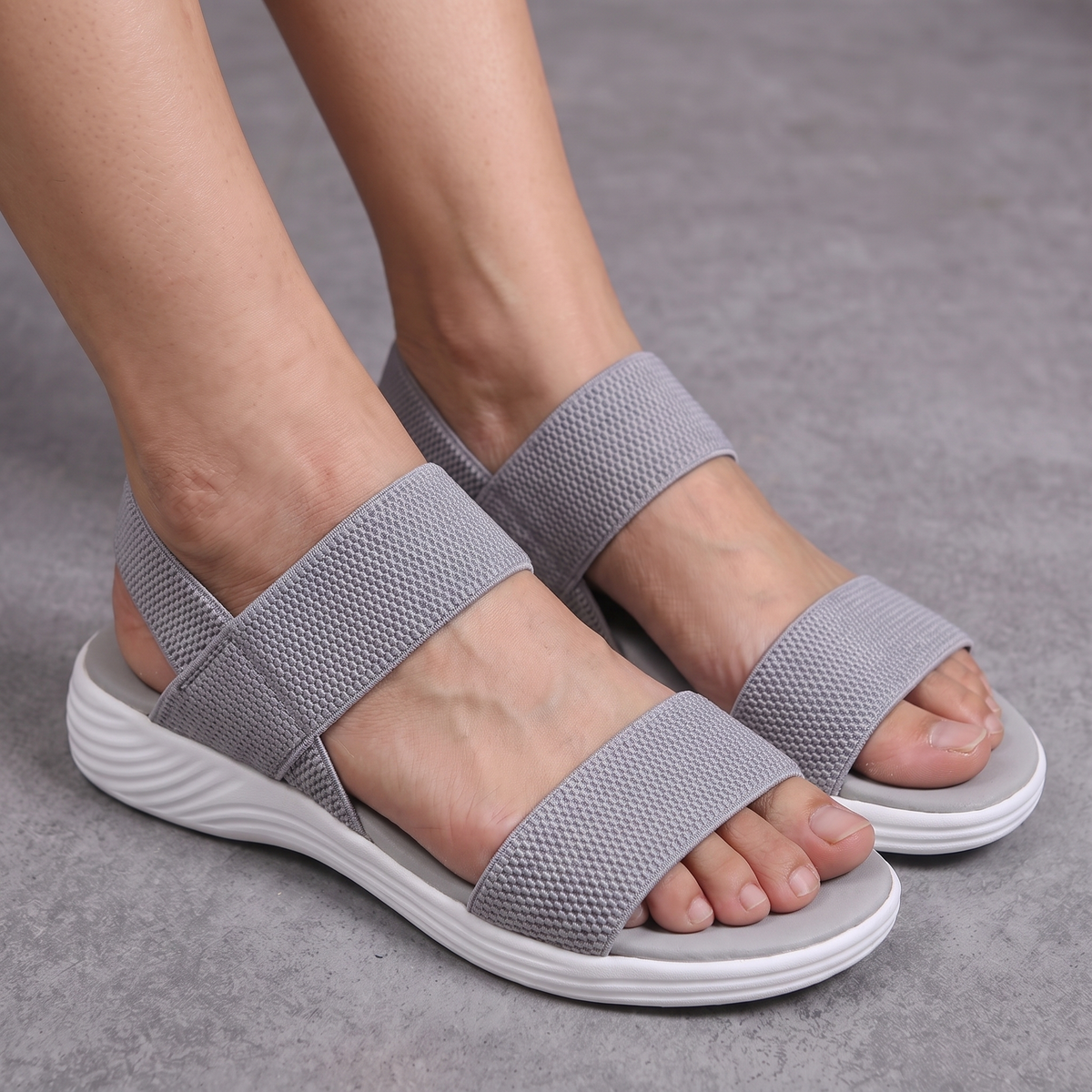 Women's orthopedic sandals for everyday foot support - gray