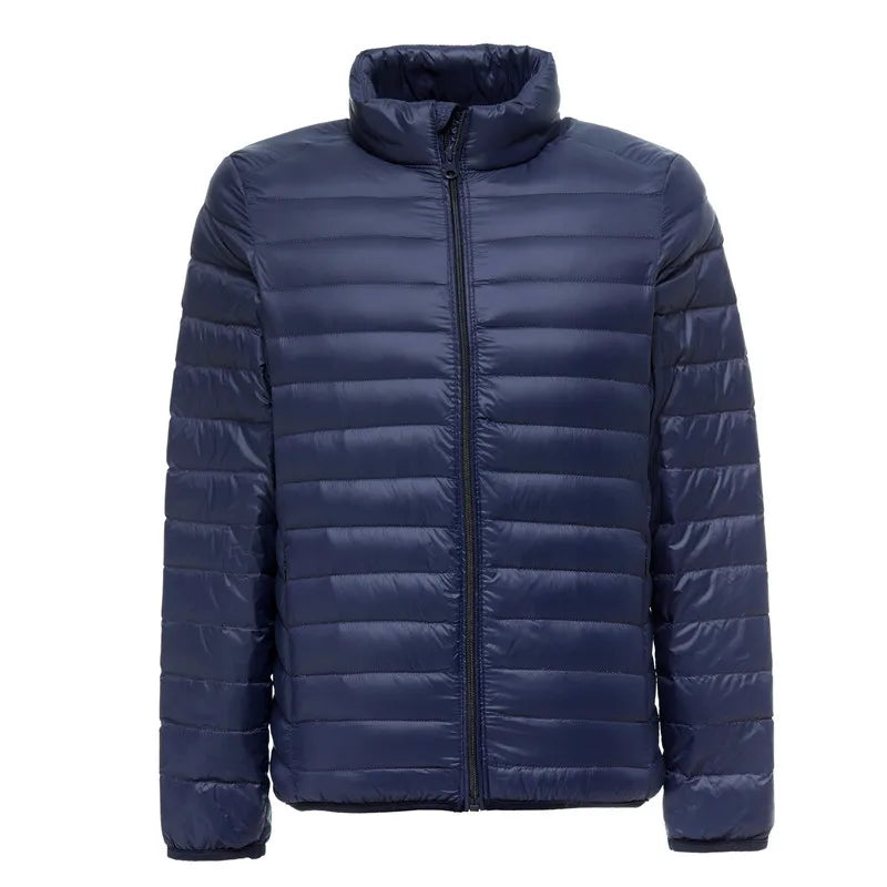 Men's water resistant packable puffer jacket - navy blue