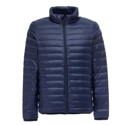 Men's water resistant packable puffer jacket - navy blue