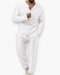 Noel | Two Piece Set with Henley Top and Drawstring Trousers