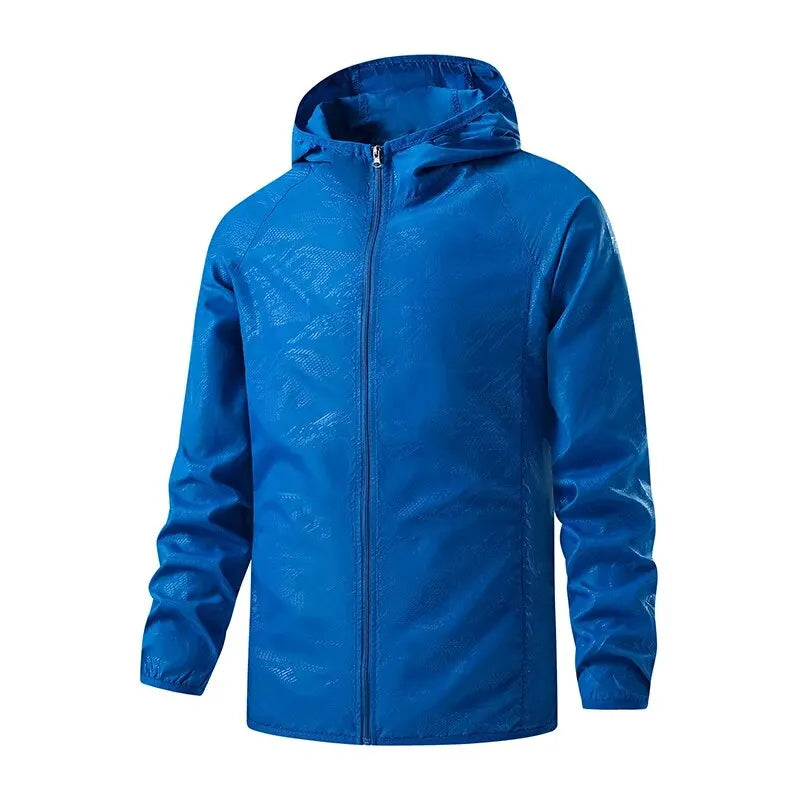 Men's hooded windbreaker shell jacket - navy blue