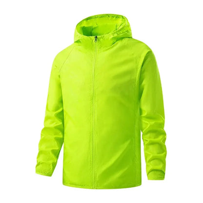 Men's hooded windbreaker shell jacket - green