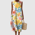 Orenda | Draped Floral Midi Dress