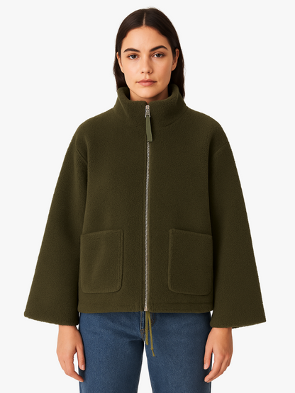Maryse - Cocoon-Cut Plush Texture Jacket