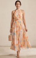 Parisette | Soft-Draped Halter Midi Dress