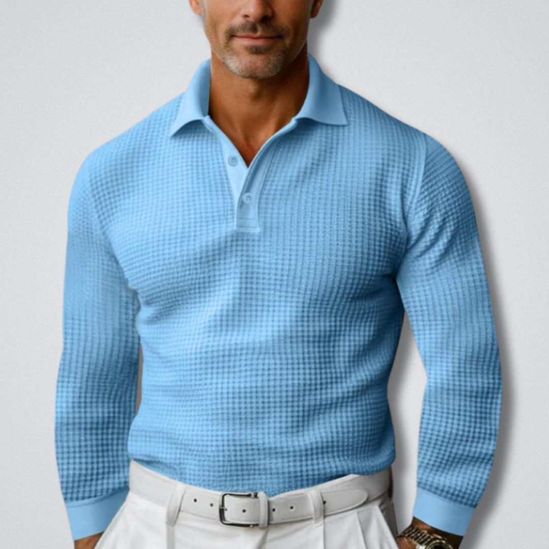 Hugo - Long Sleeve Knit Polo with Classic Collar
