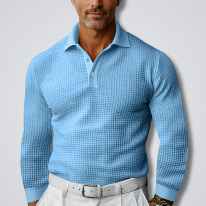 Hugo - Long Sleeve Knit Polo with Classic Collar