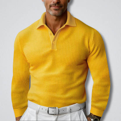 Hugo - Long Sleeve Knit Polo with Classic Collar