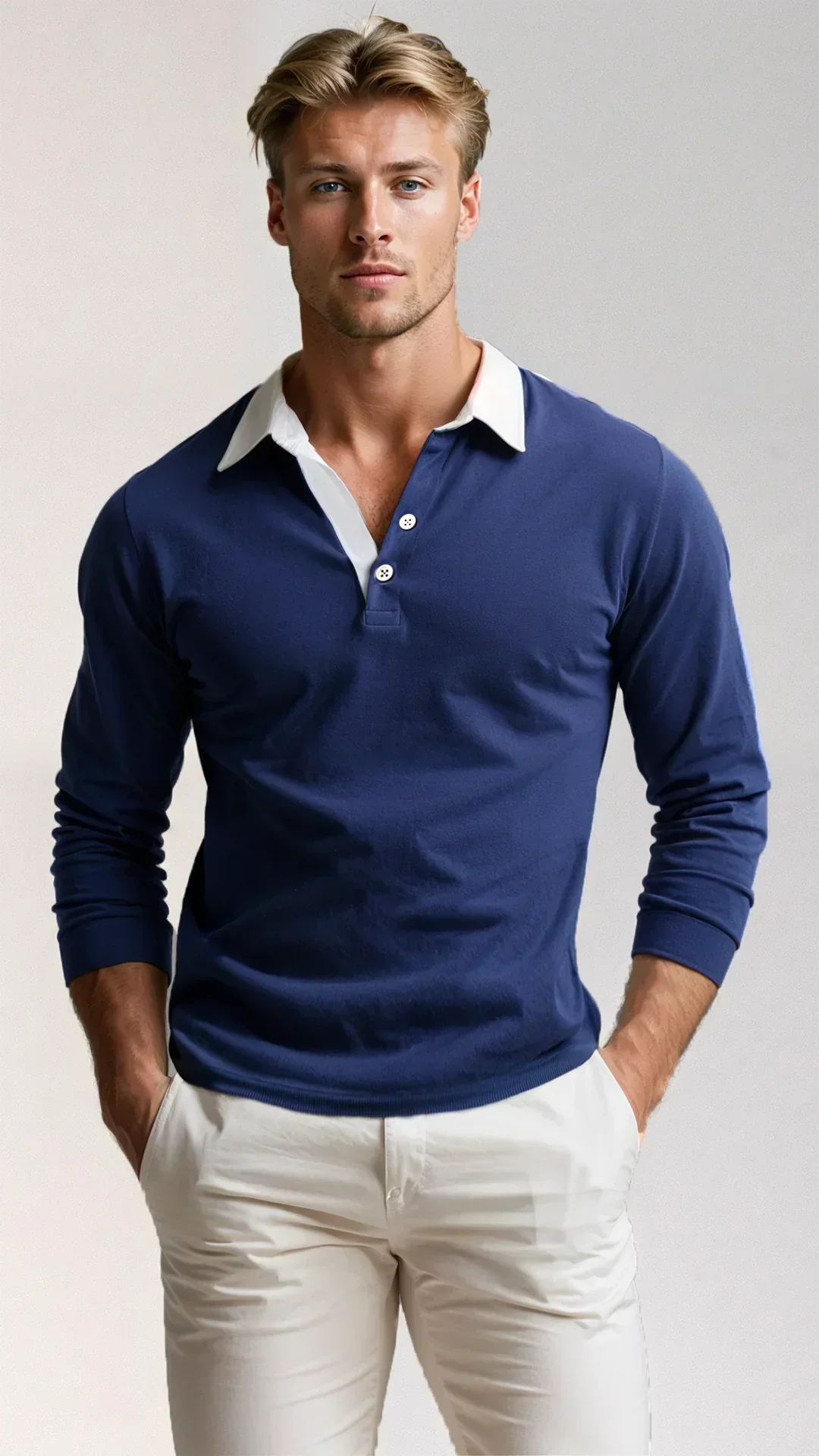 Pieter - Long Sleeve Slim Fit Polo Shirt
