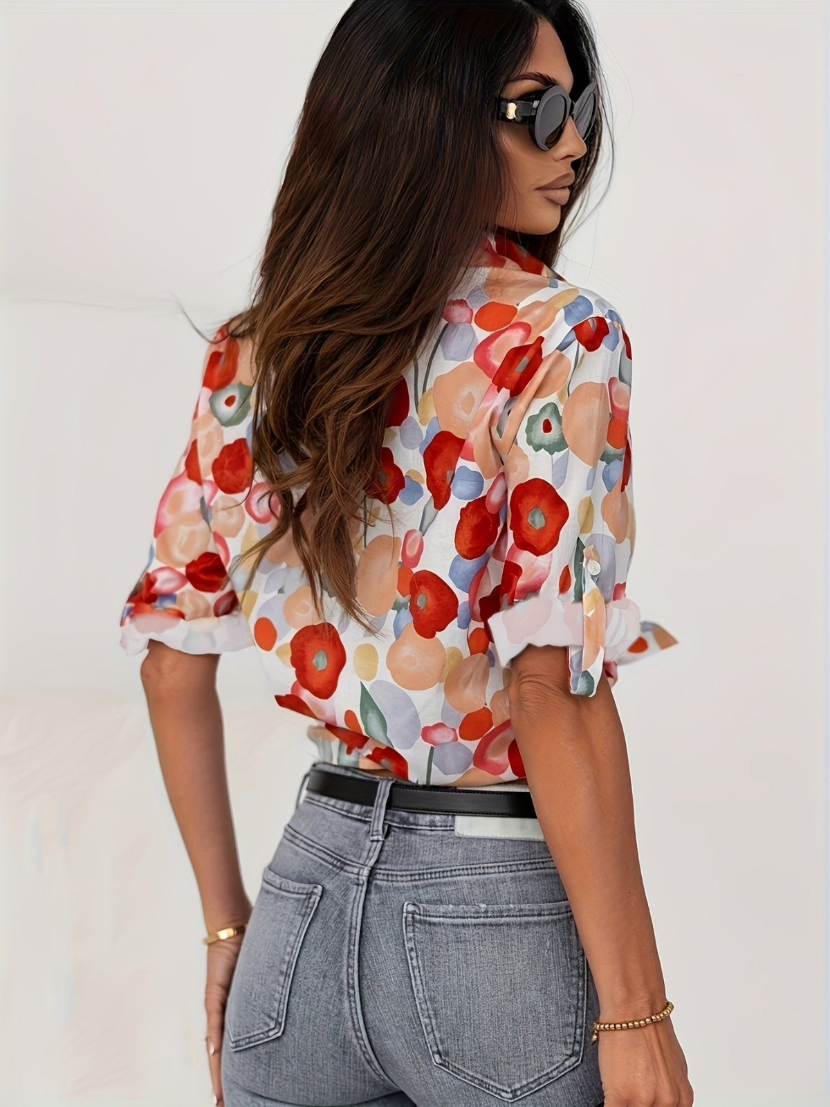 Poppy | Women's Linen Bold Floral Collared Button-Down