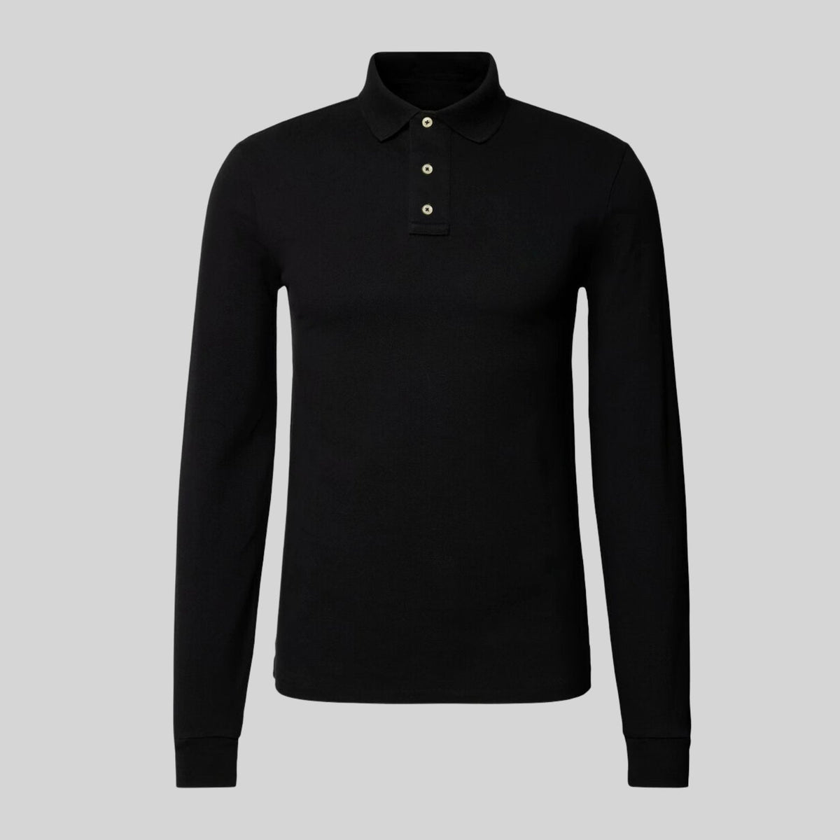 Men's long sleeve polo shirt with classic collar