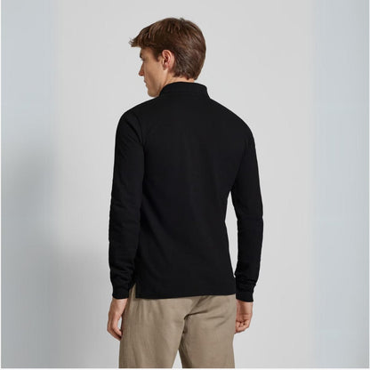Men's long sleeve polo shirt with classic collar