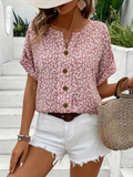 Remi | Women's Cotton Ditsy Floral Button-Front Blouse