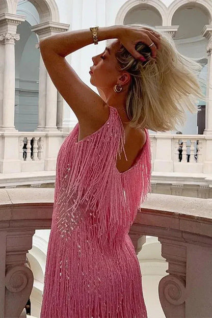 Fenella - Fringe Sequin Mini Dress