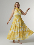 Sapphira | Gathered-Waist Sleeveless Midi Dress