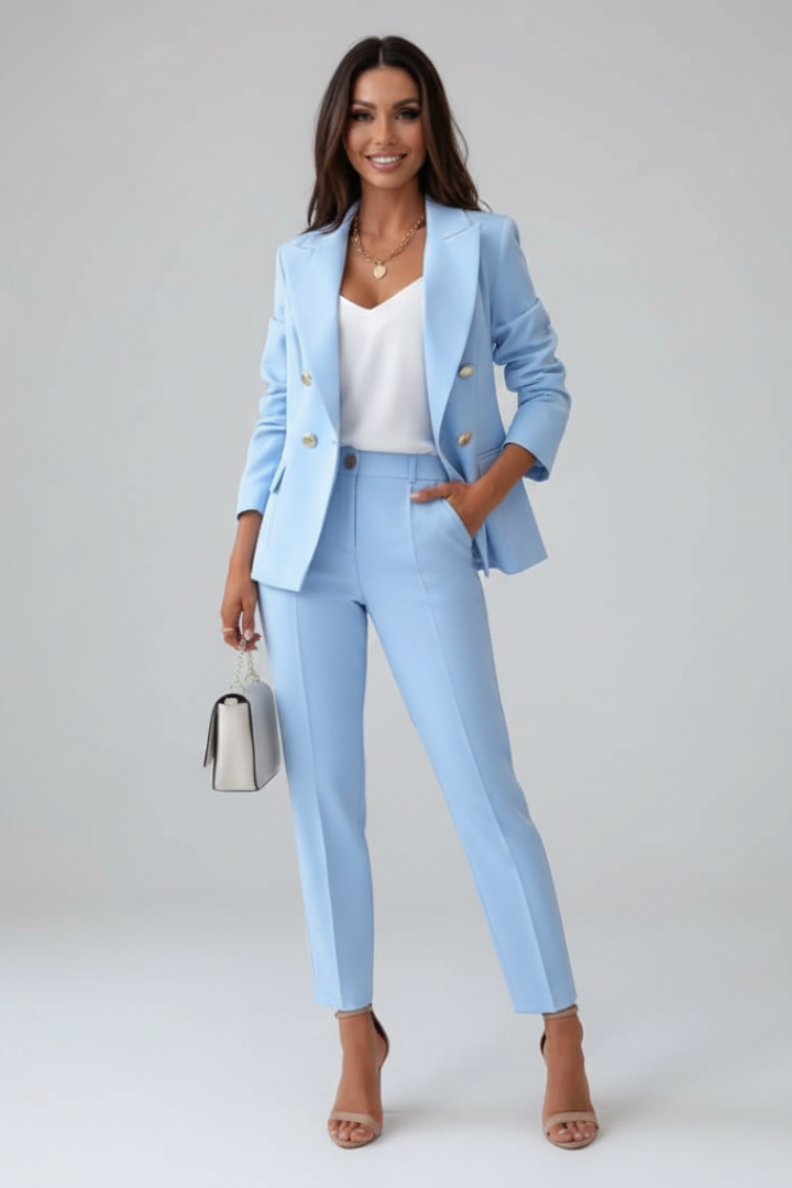 Linnea - Double-Breasted Blazer and Trouser Suit Set