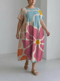 Seraphita | Floral Short-Sleeve Midi Dress