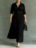 Sophyrahh | Pleated Collared Maxi Dress