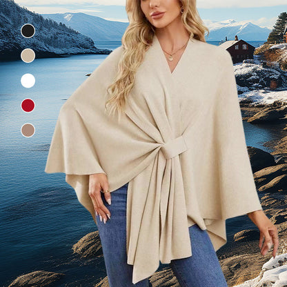 Aurelia - Crossover Knit Wrap Shawl