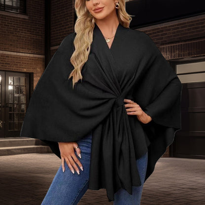Aurelia - Crossover Knit Wrap Shawl