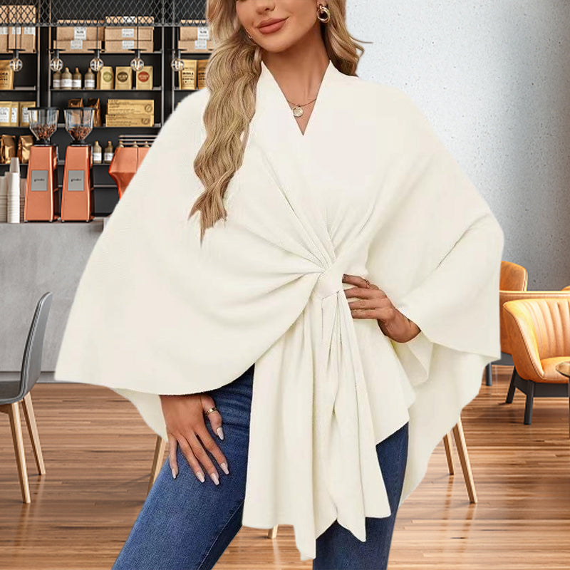 Aurelia - Crossover Knit Wrap Shawl