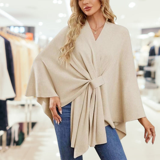 Aurelia - Crossover Knit Wrap Shawl