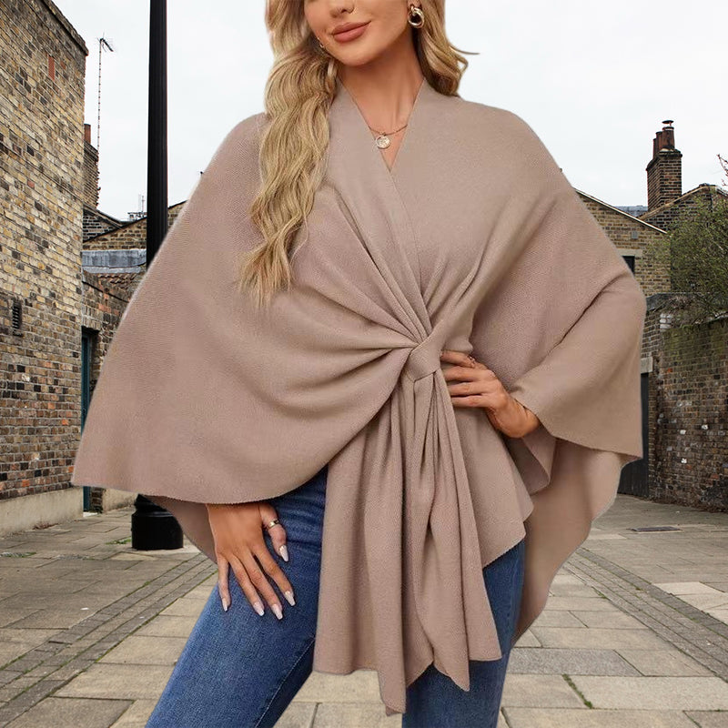 Aurelia - Crossover Knit Wrap Shawl