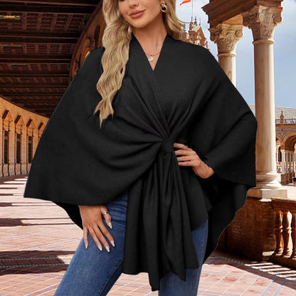 Aurelia - Crossover Knit Wrap Shawl