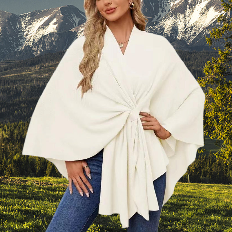 Aurelia - Crossover Knit Wrap Shawl