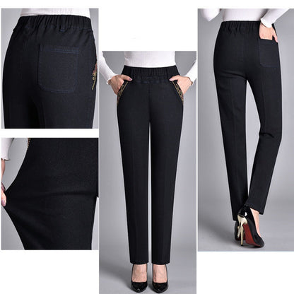 Evangelina - Straight Leg Elastic-Waist Jeans