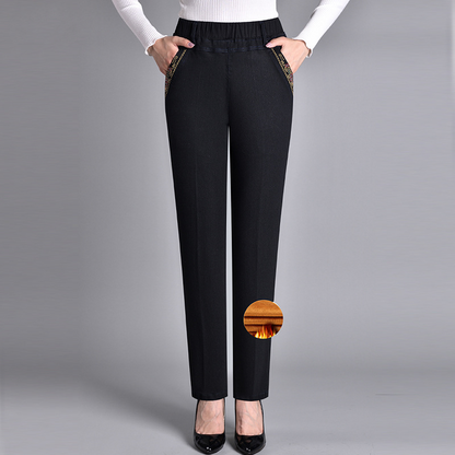 Evangelina - Straight Leg Elastic-Waist Jeans