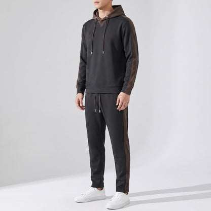 Men's cotton tracksuit set with zip jacket