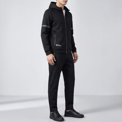 Men's hooded stretch tracksuit with sculpted fit