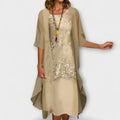 Teressa | Patchwork Smocked Midi Dress