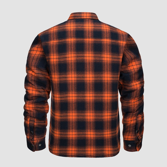 Flannel overshirt jacket for men with checks