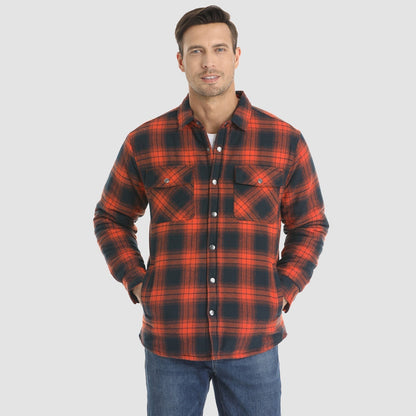 Flannel overshirt jacket for men with checks