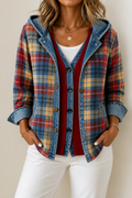 Farrah | Hooded Knit Cardigan with Contrast Trim