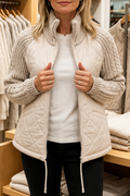 Domitille | Knit-Panel Quilted Patchwork Puffer