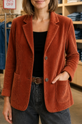 Clemency | Structured-Shoulder Corduroy-Look Jacket