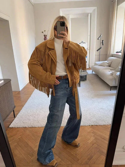 Rosalie - Fringed Western Trucker Jacket