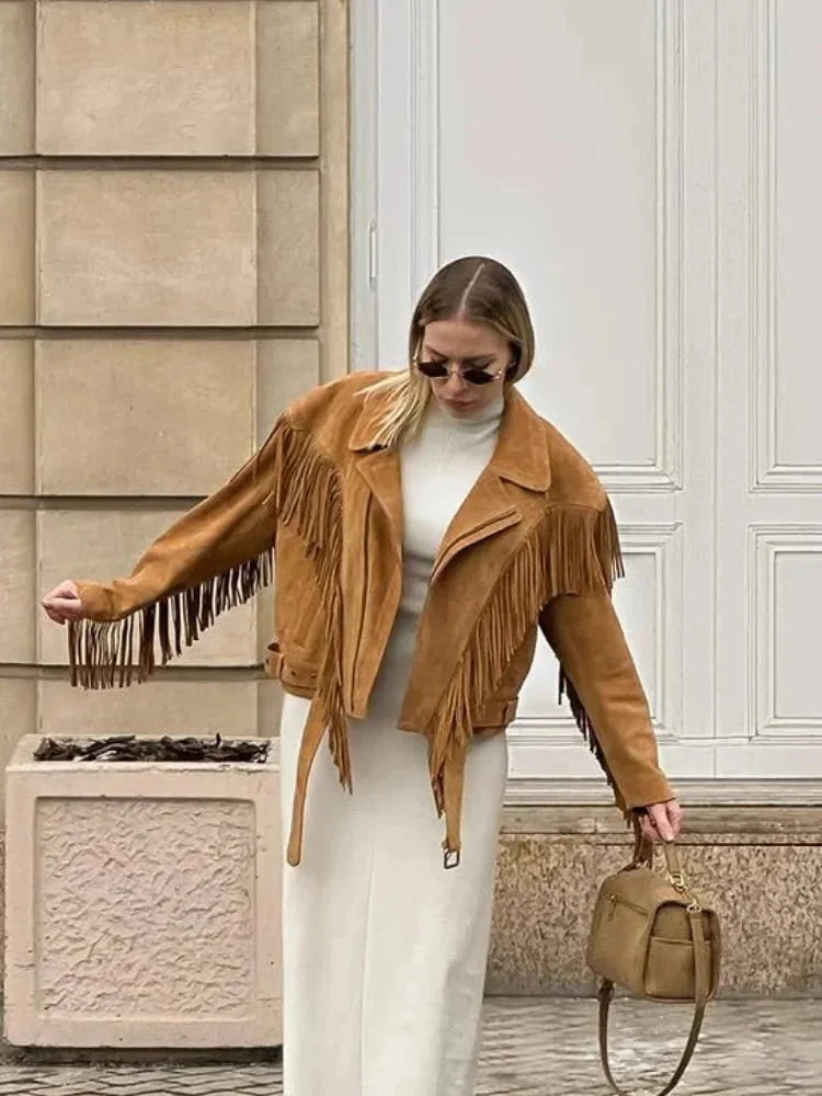 Rosalie - Fringed Western Trucker Jacket