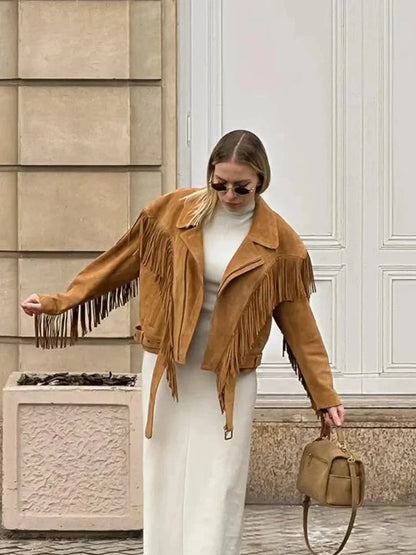 Rosalie - Fringed Western Trucker Jacket